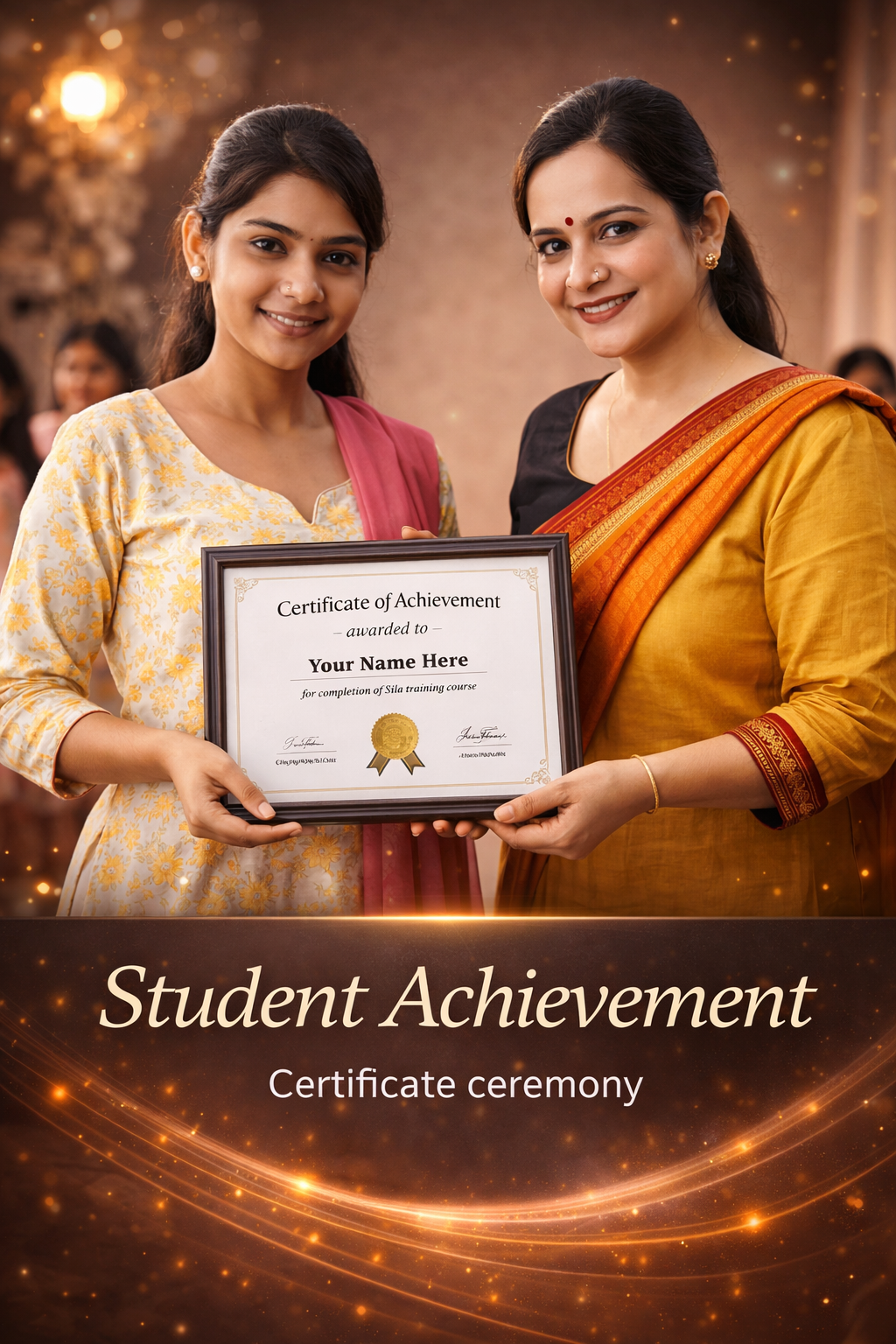 Student achievement and certificate at silai training institute Greater Noida